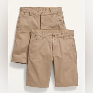 NWT 2Pack Flat Front Knee Length School Uniform Approved Khaki Big Boys Shorts